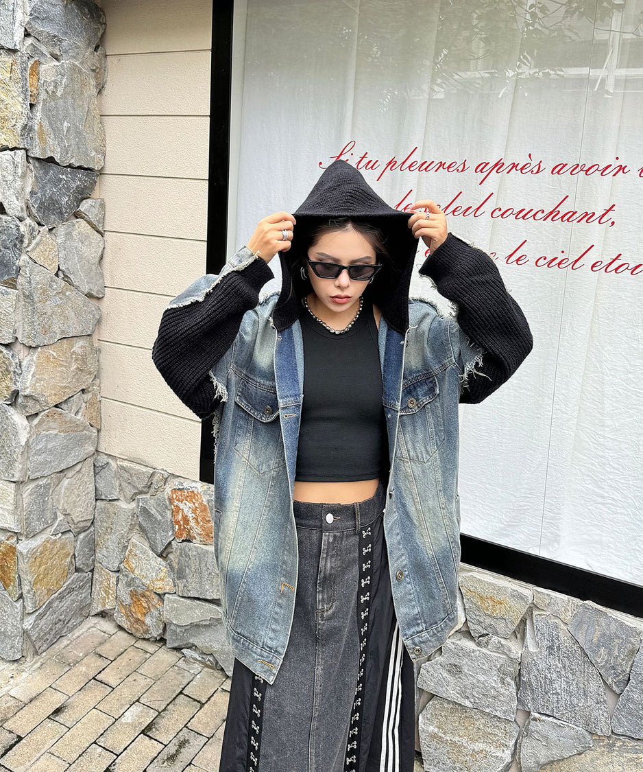 Denim Switch Hoodie Jacket