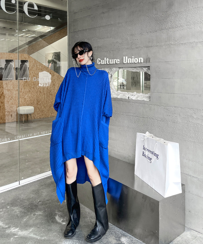 Bat sleeve knit dress
