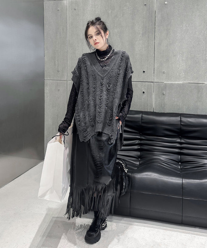 Side-zip knit vest
