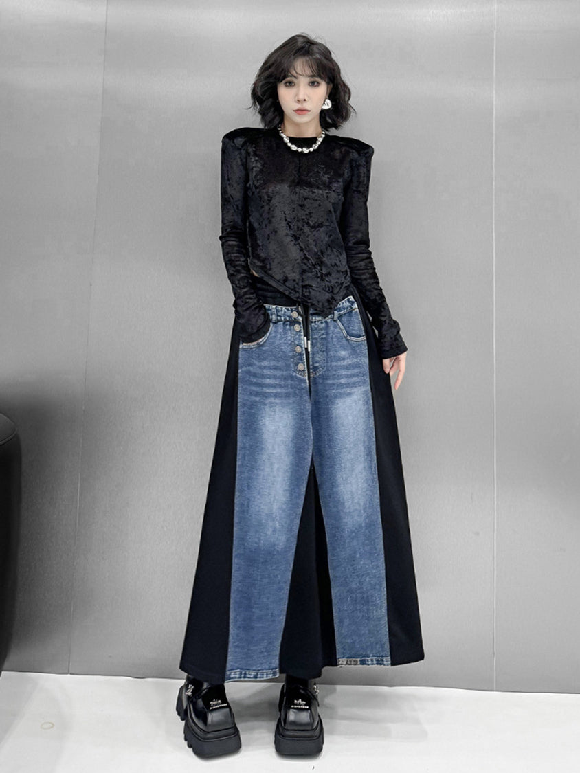 Contrast Patchwork Skirt