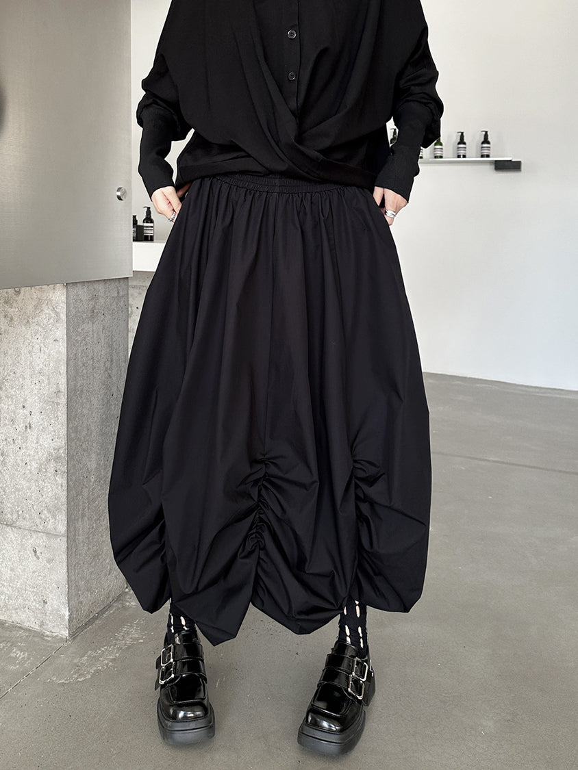 Gathered balloon skirt