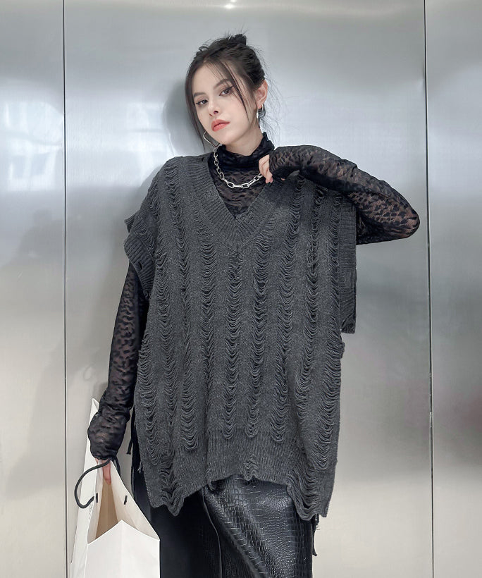 Side-zip knit vest