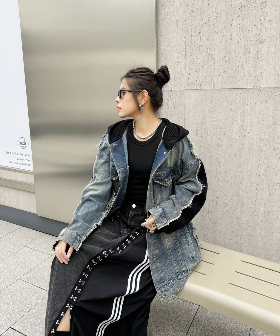 Denim Switch Hoodie Jacket