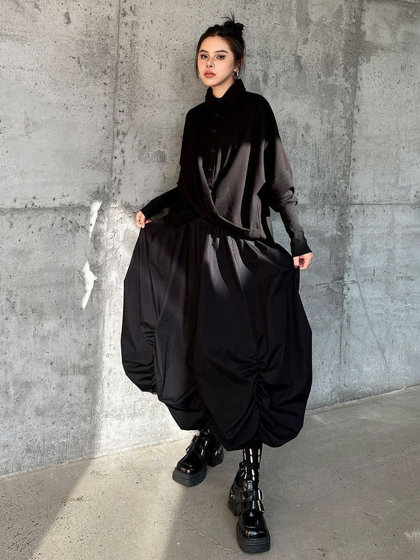 Gathered balloon skirt