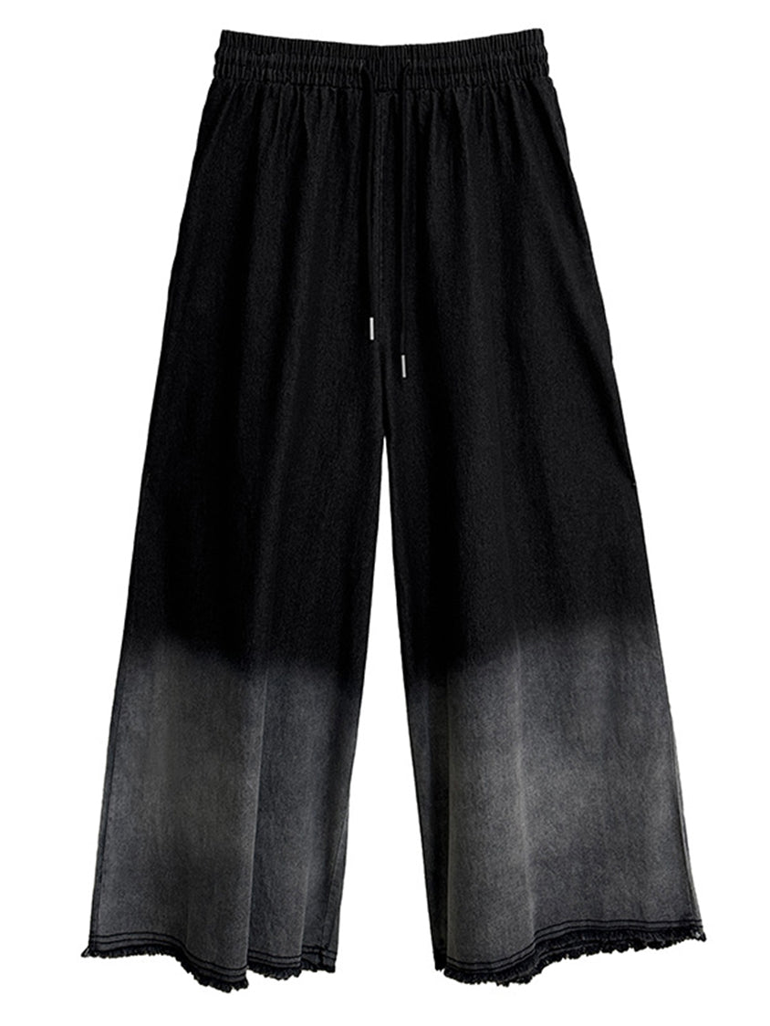 Contrast color washed denim