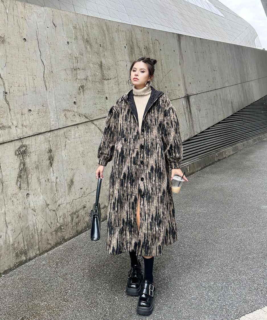 Brushed Hoodie Coat