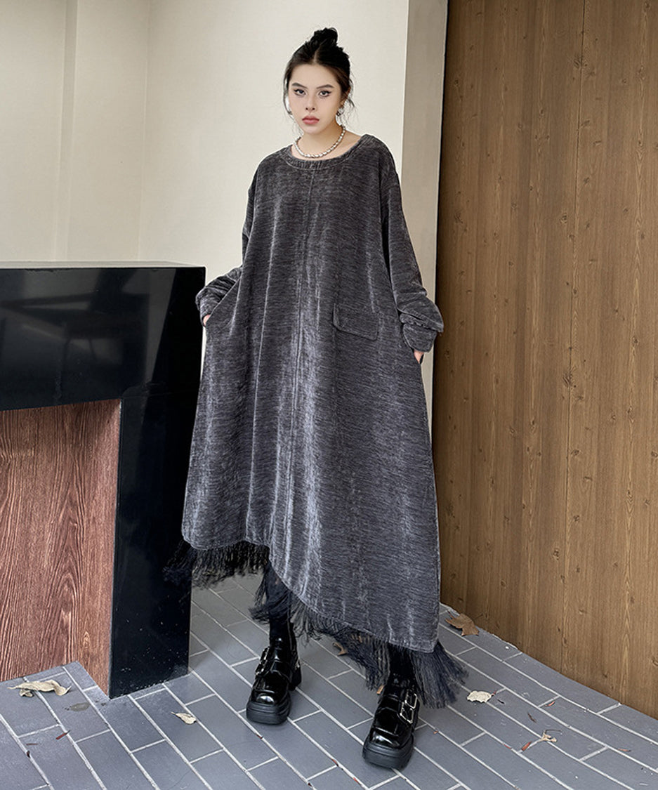 Hem Tassel Flare Dress