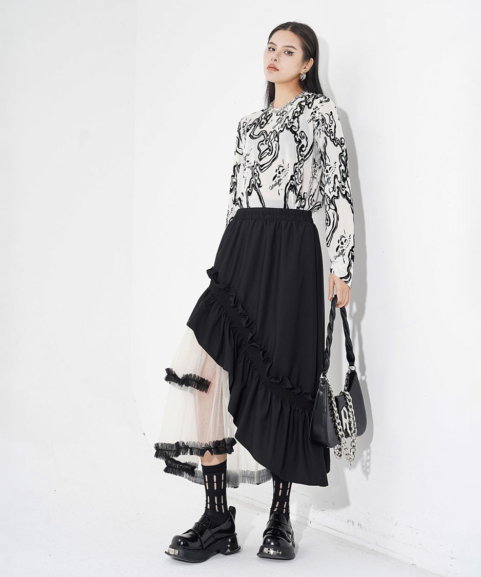 tulle layered skirt