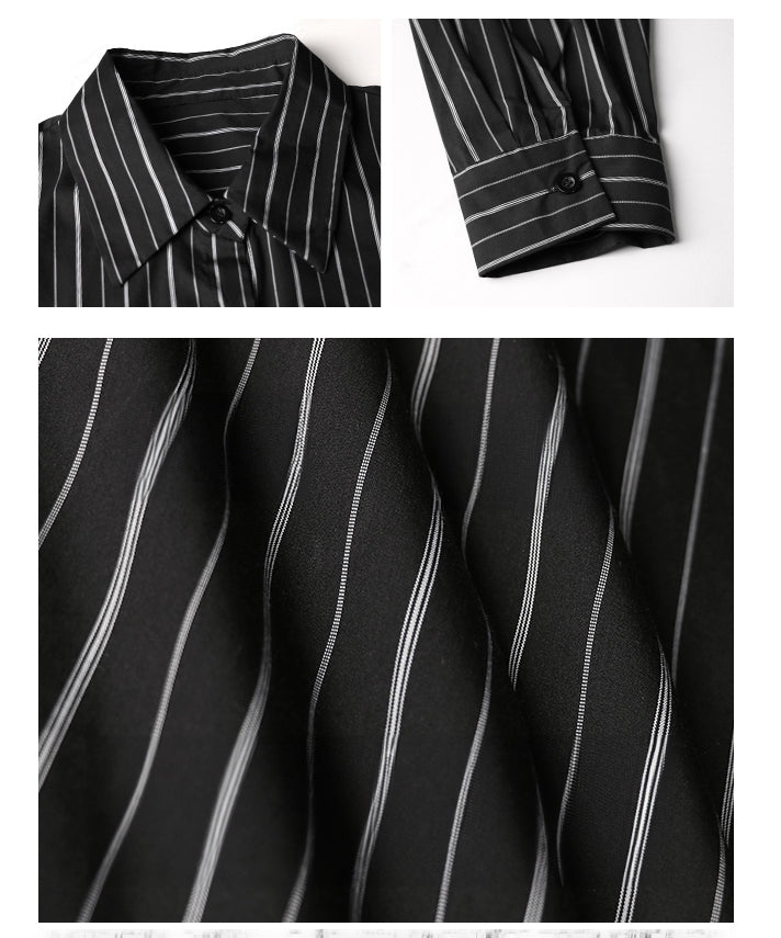 Big ribbon striped blouse