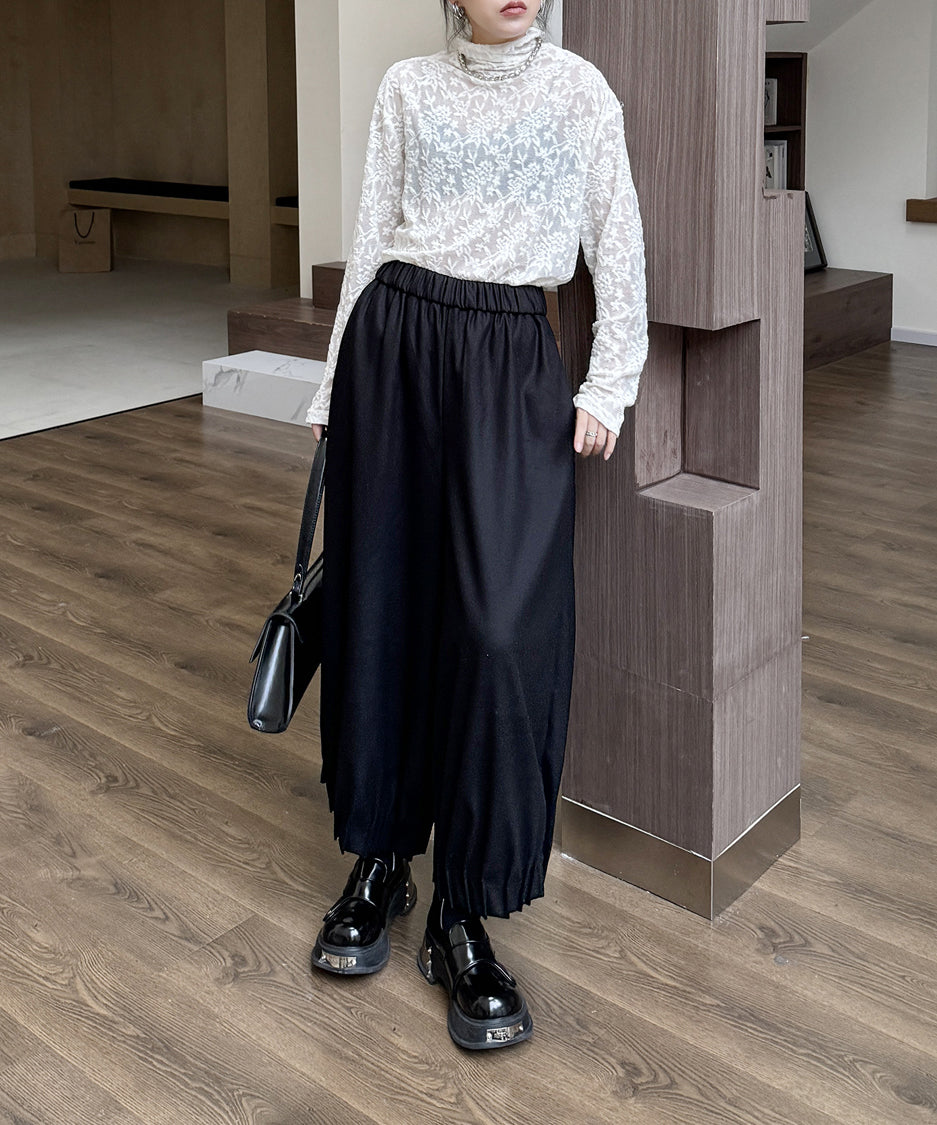 Cropped wide pants