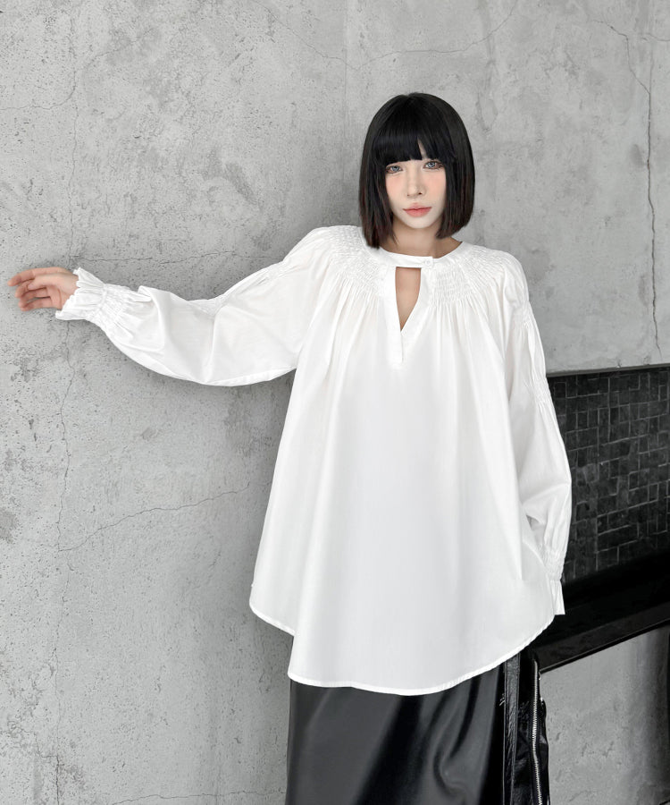 shirred blouse