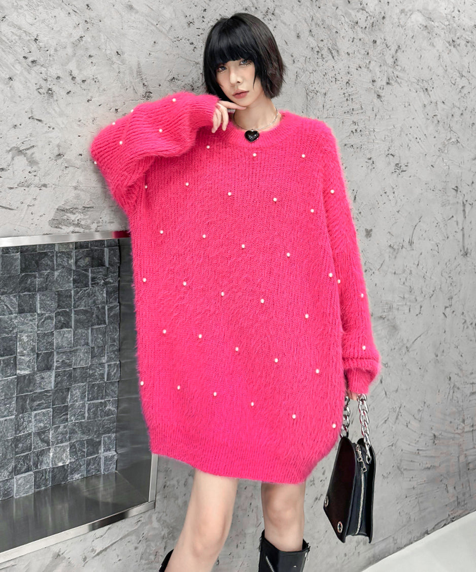 Pearl mohair loose knit