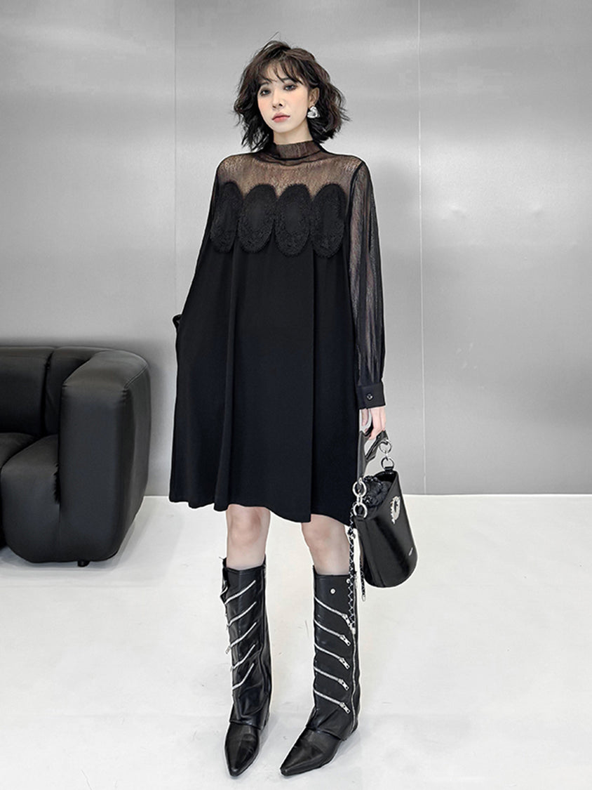 mesh split dress