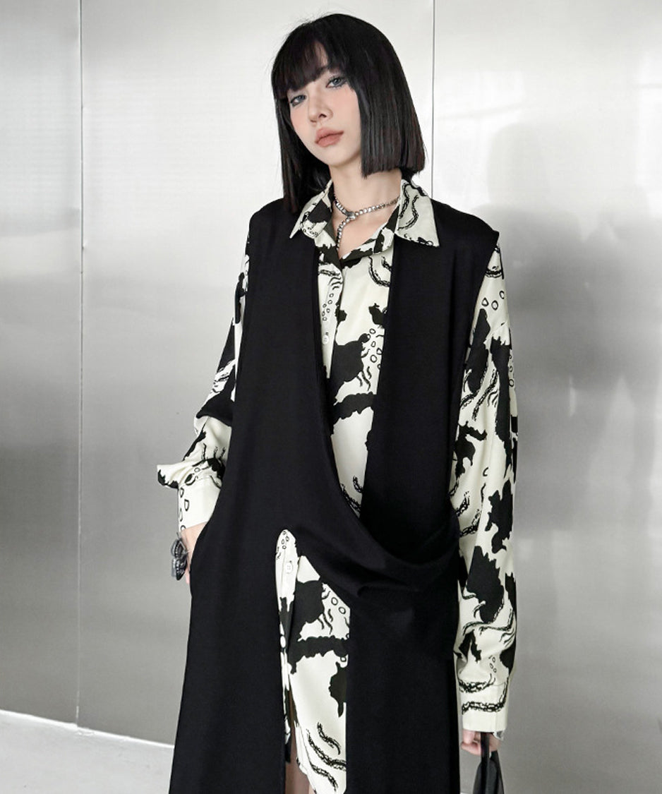 Printed loose blouse