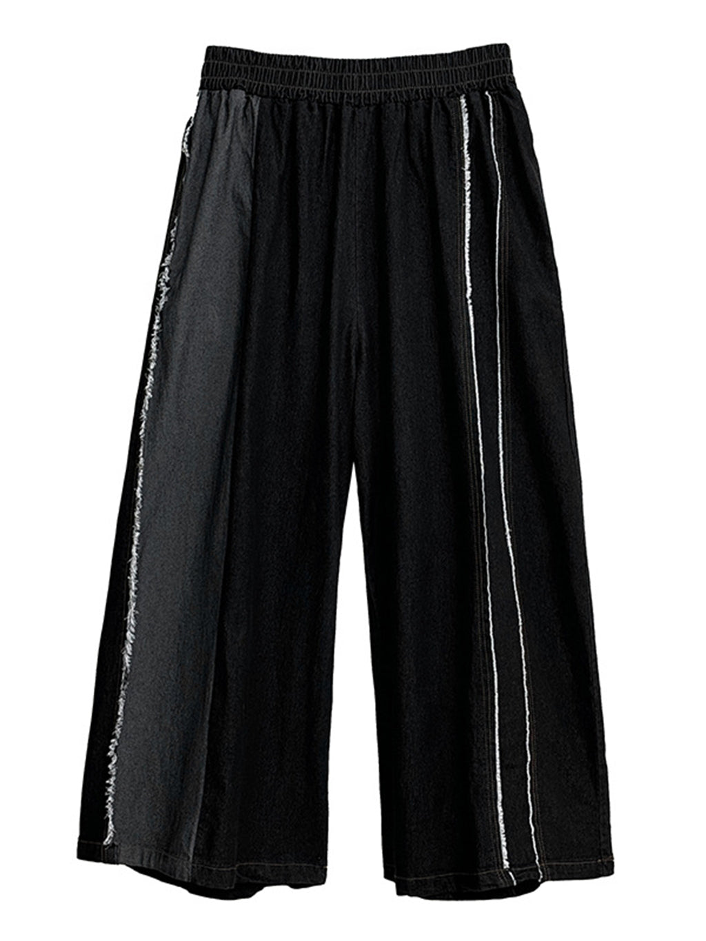 Contrast color straight denim