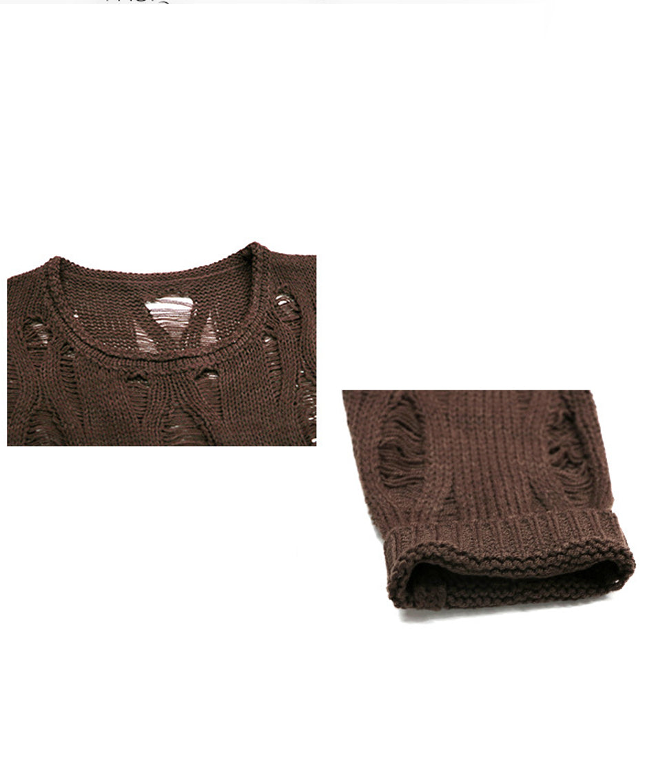 Ripped pullover knit