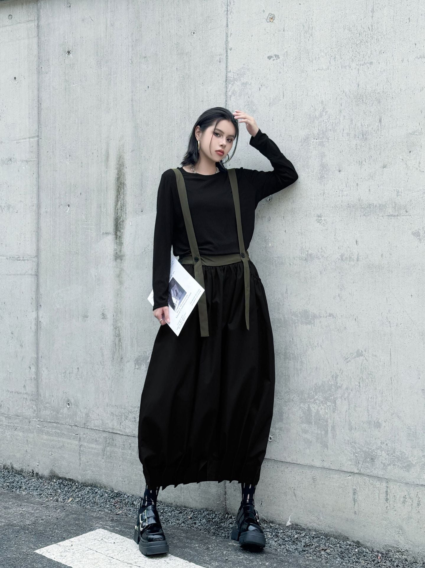 Hem Tuck Suspender Skirt