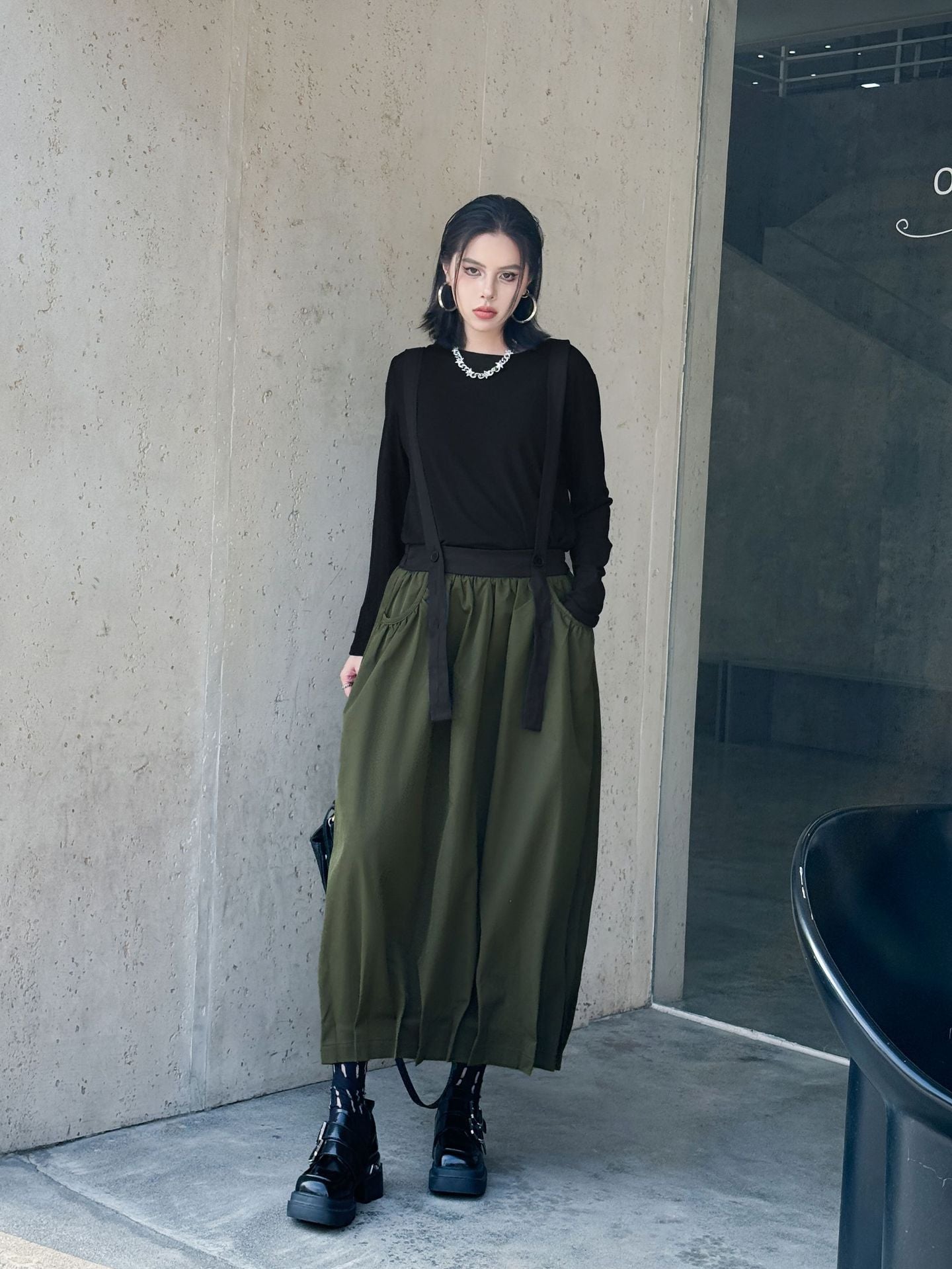 Hem Tuck Suspender Skirt