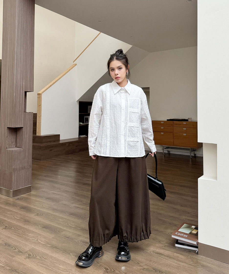 Cropped wide pants