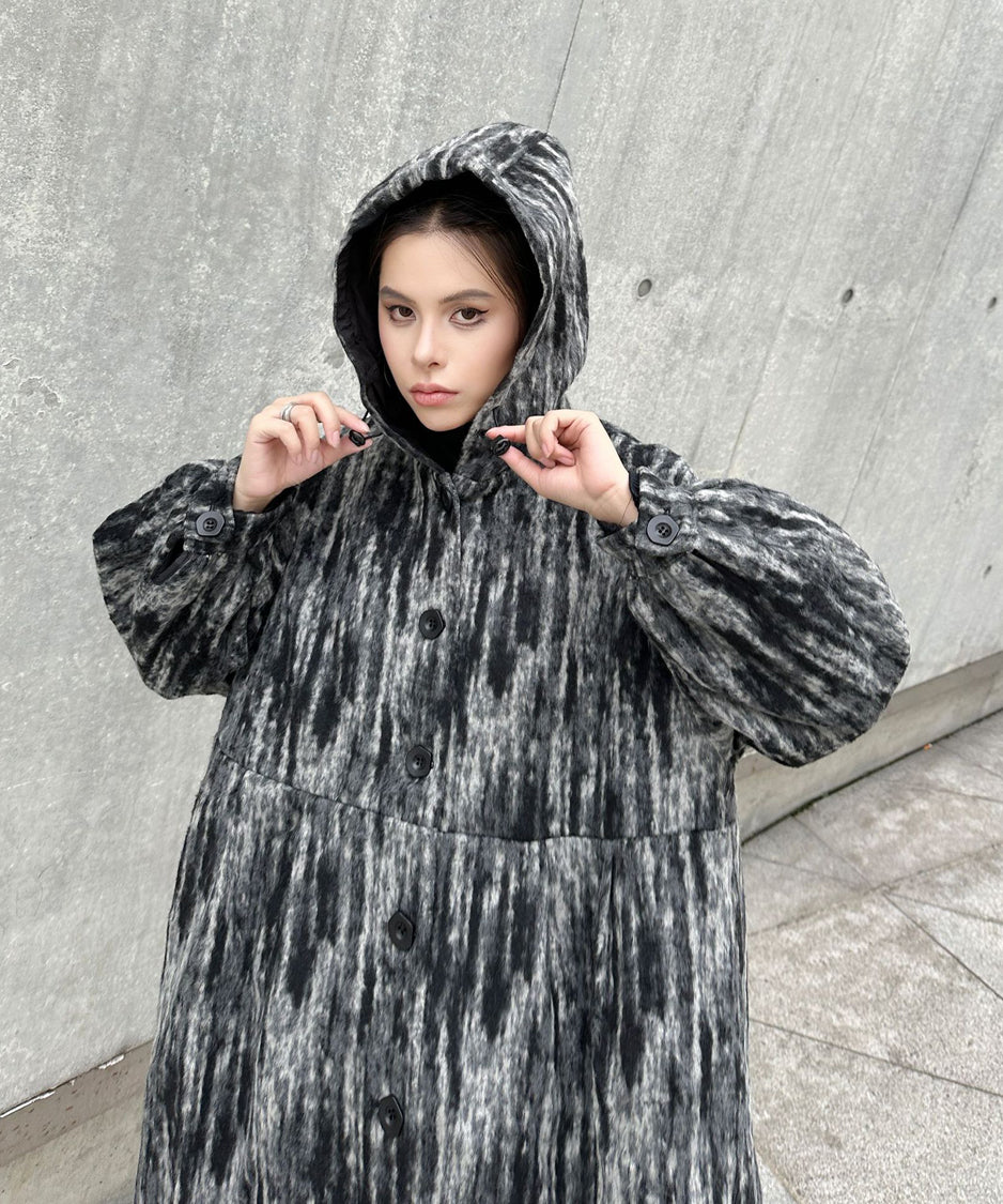 Brushed Hoodie Coat