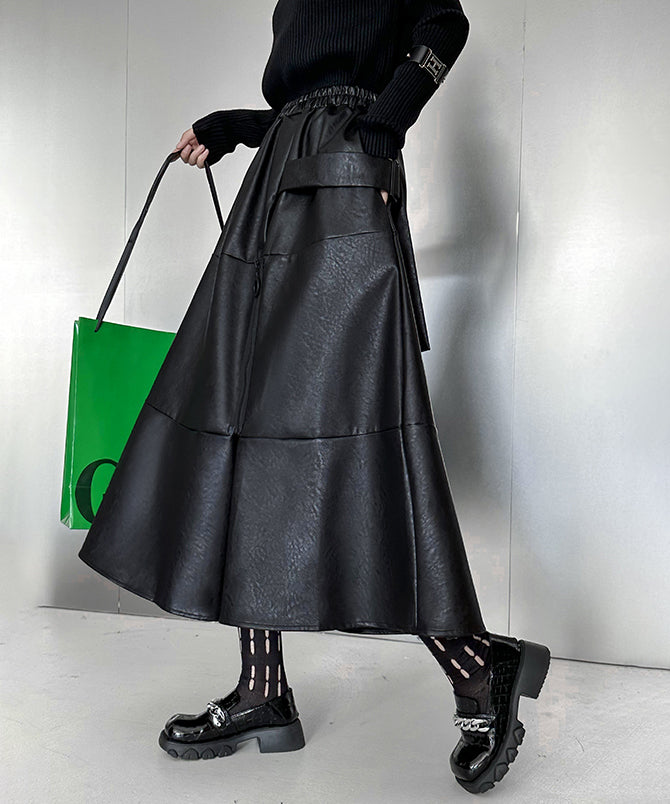 Point Zip Flare Skirt
