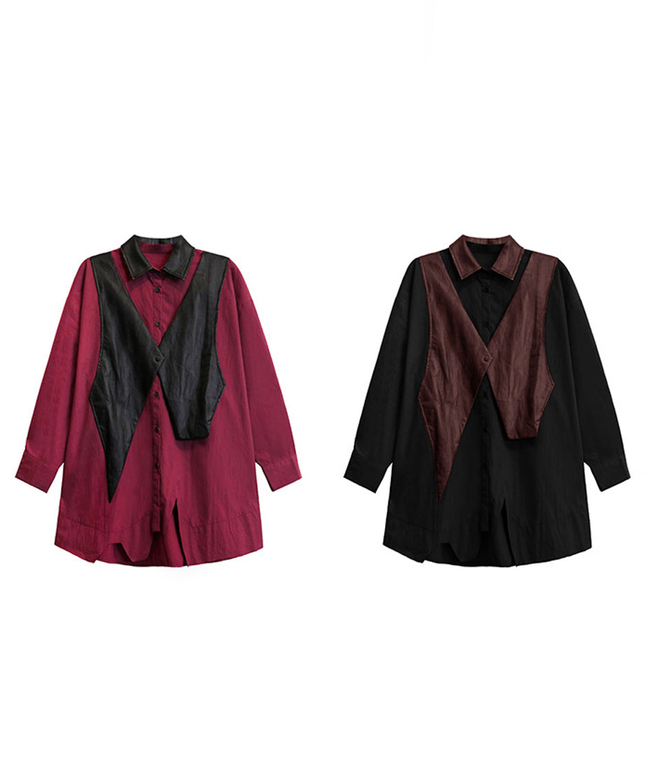 Zigzag cut loose blouse