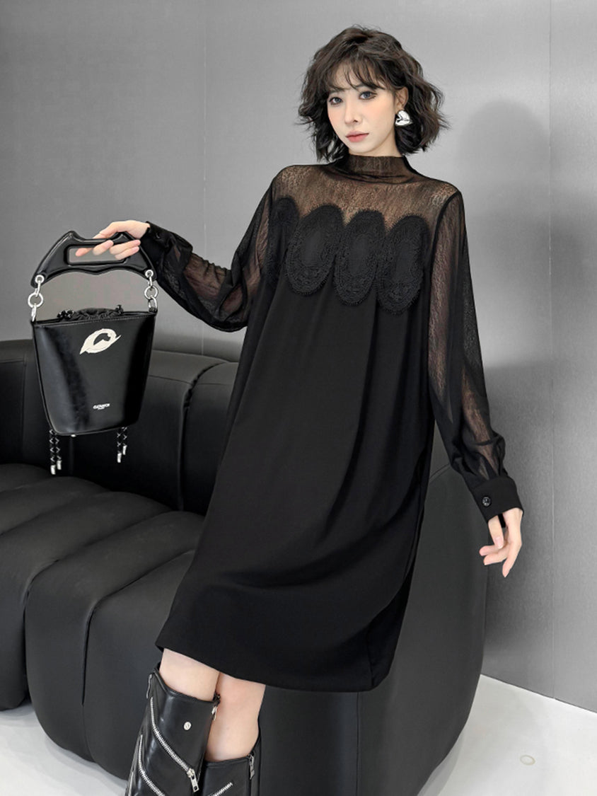 mesh split dress