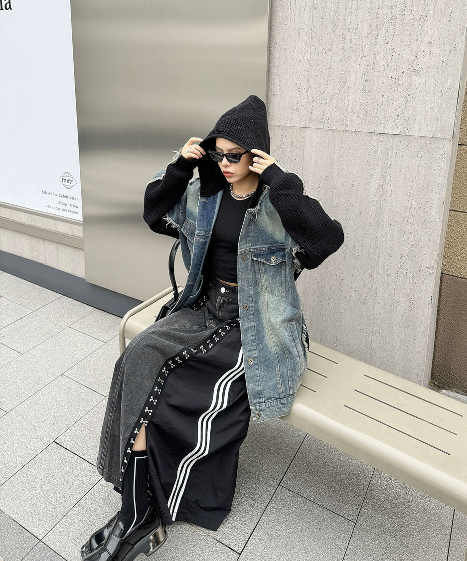 Denim Switch Hoodie Jacket