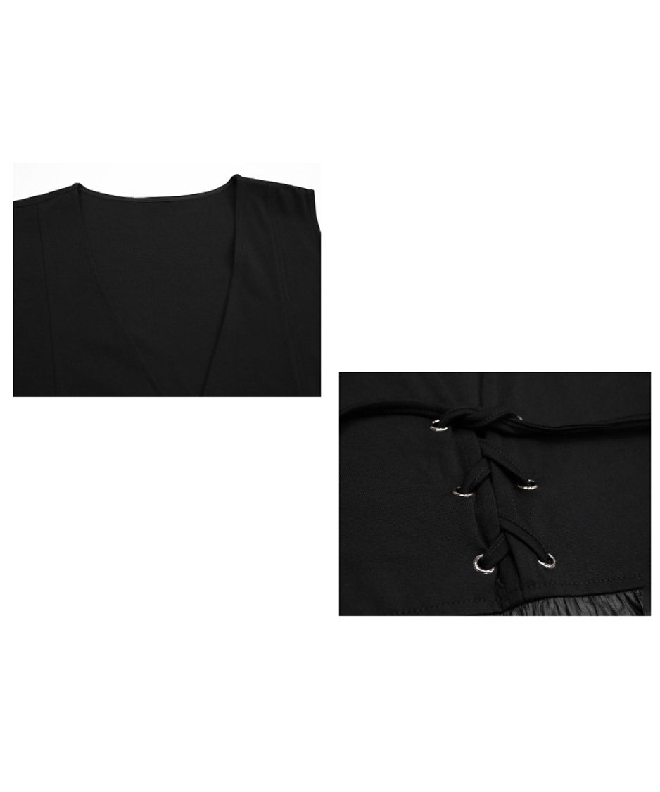 Lace-up wrinkle dress