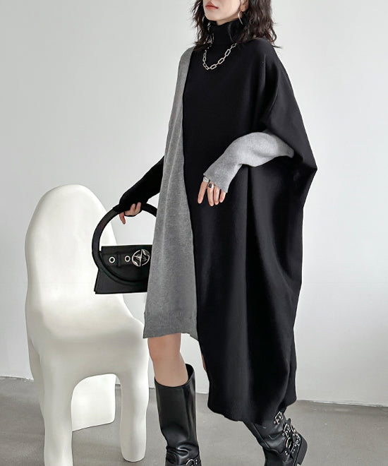Two-tone knit dress