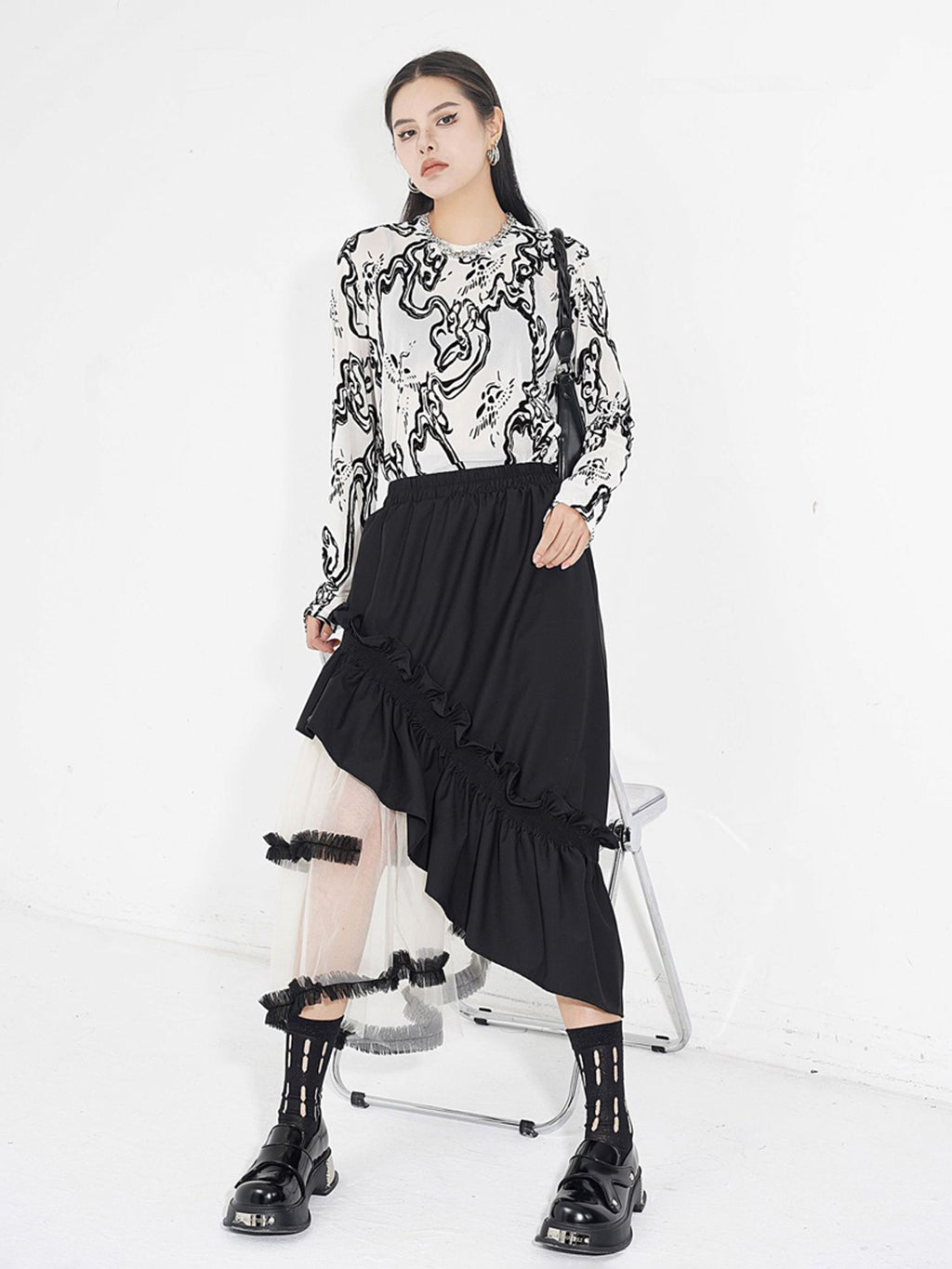 tulle layered skirt