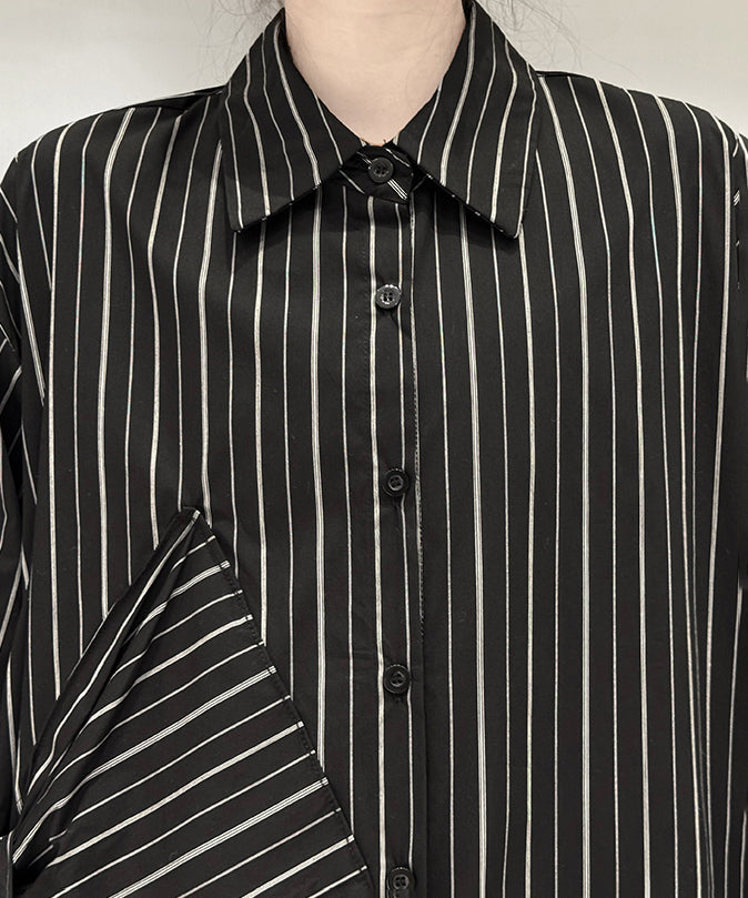 Big ribbon striped blouse