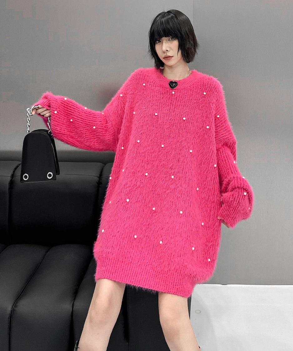 Pearl mohair loose knit