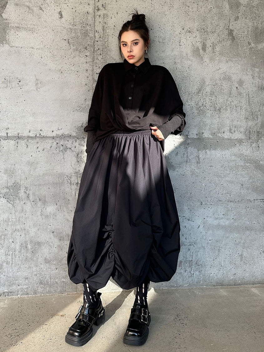 Gathered balloon skirt