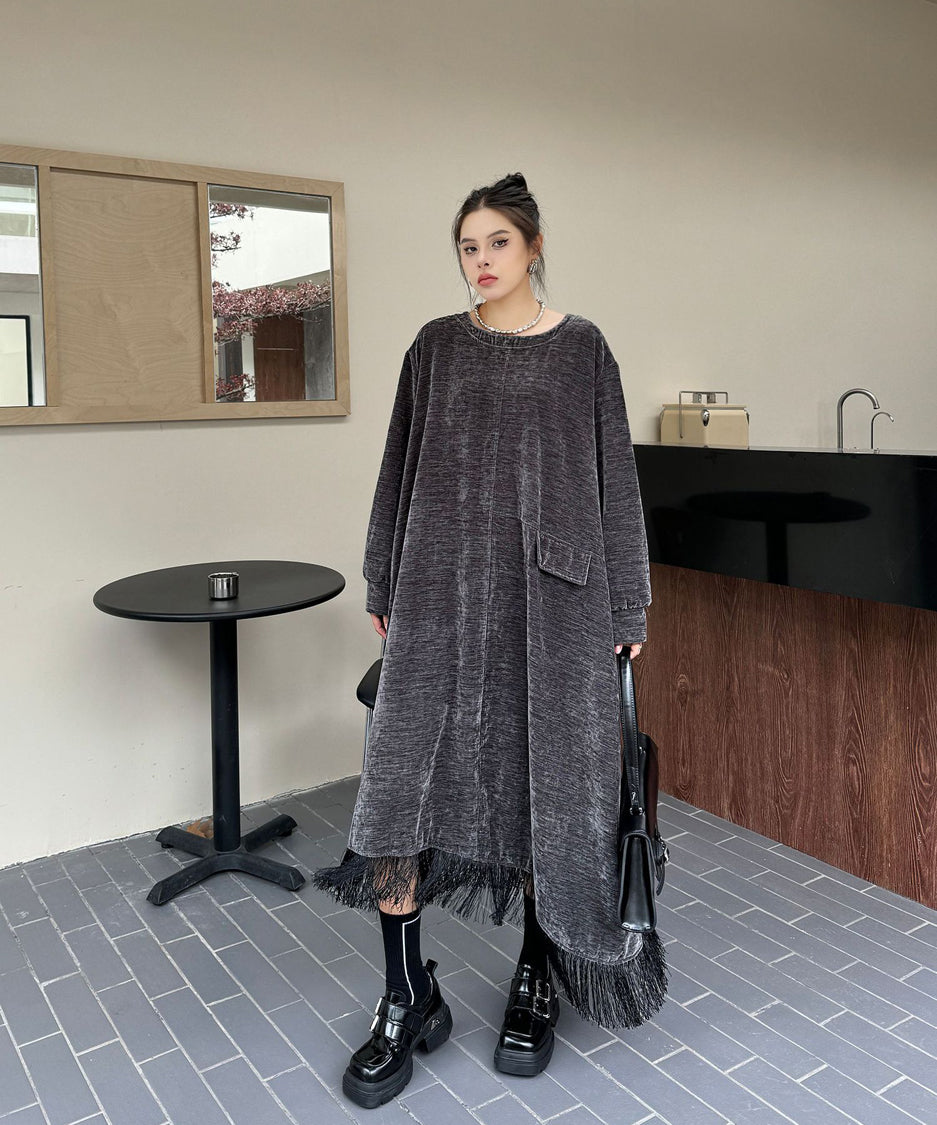 Hem Tassel Flare Dress