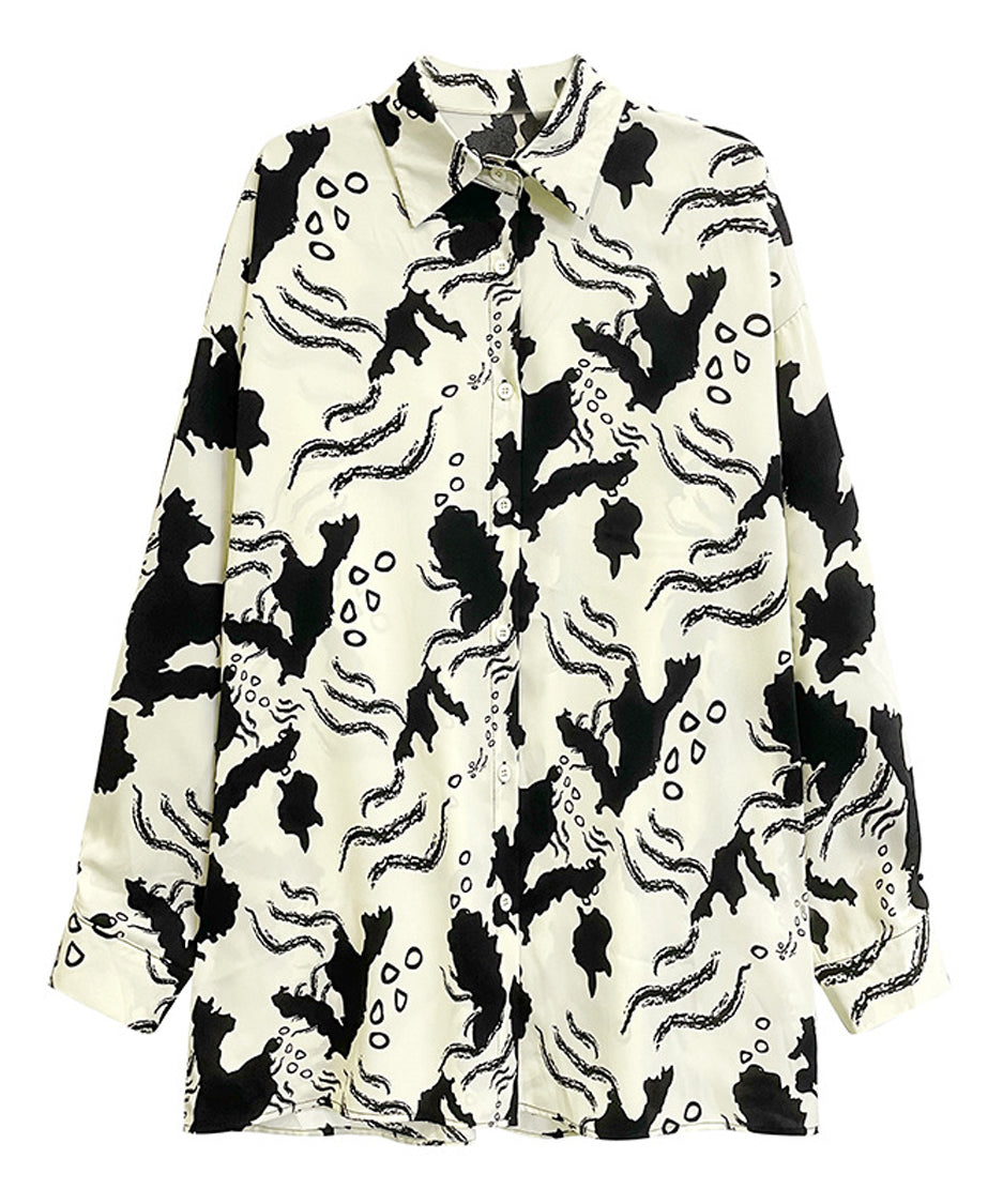 Printed loose blouse