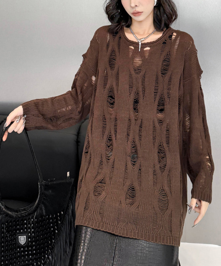 Ripped pullover knit