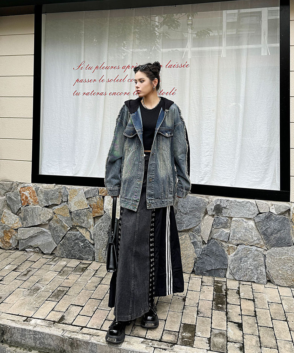 Denim Switch Hoodie Jacket