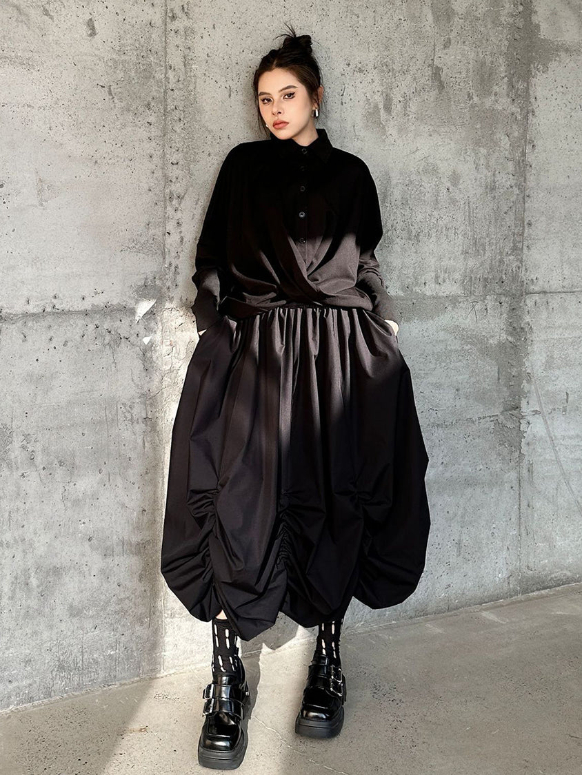 Gathered balloon skirt