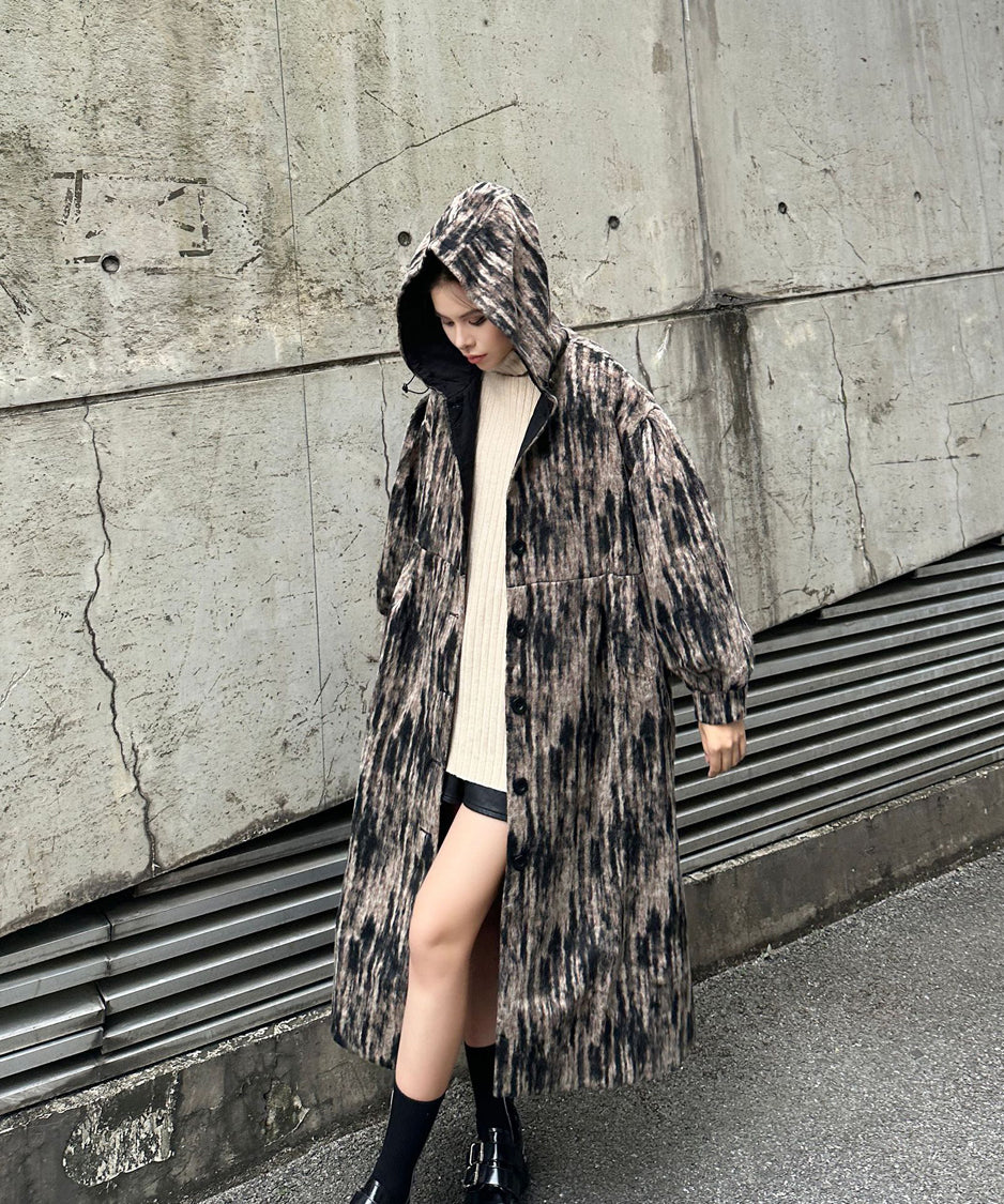 Brushed Hoodie Coat