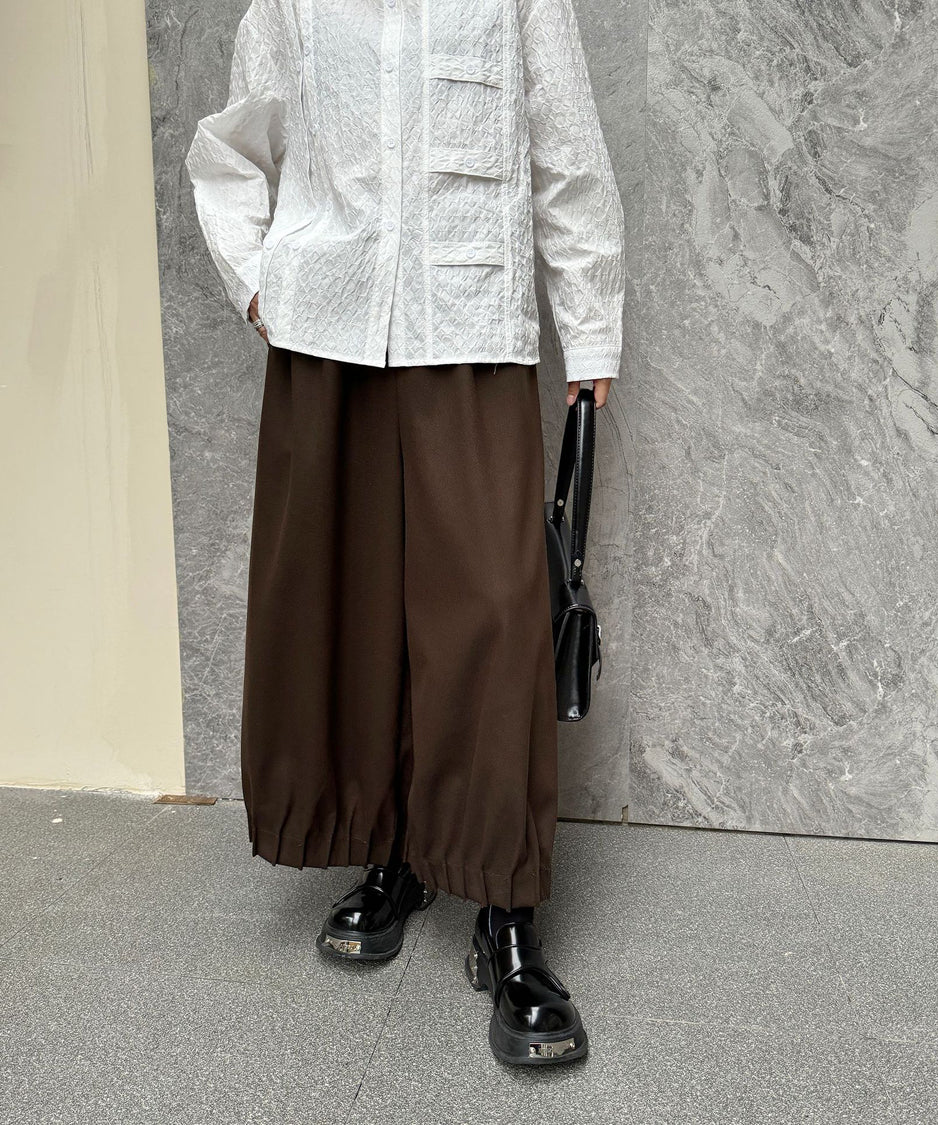 Cropped wide pants