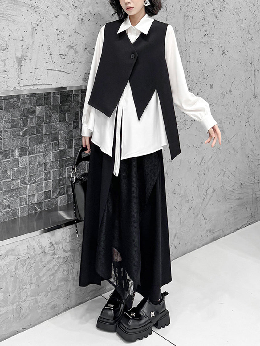 Center slit blouse