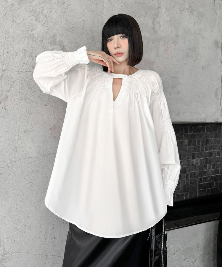 shirred blouse