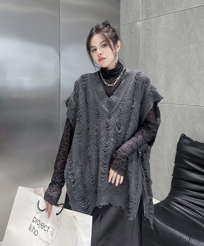 Side-zip knit vest