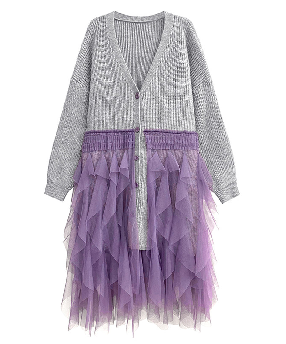 tiered mesh cardigan