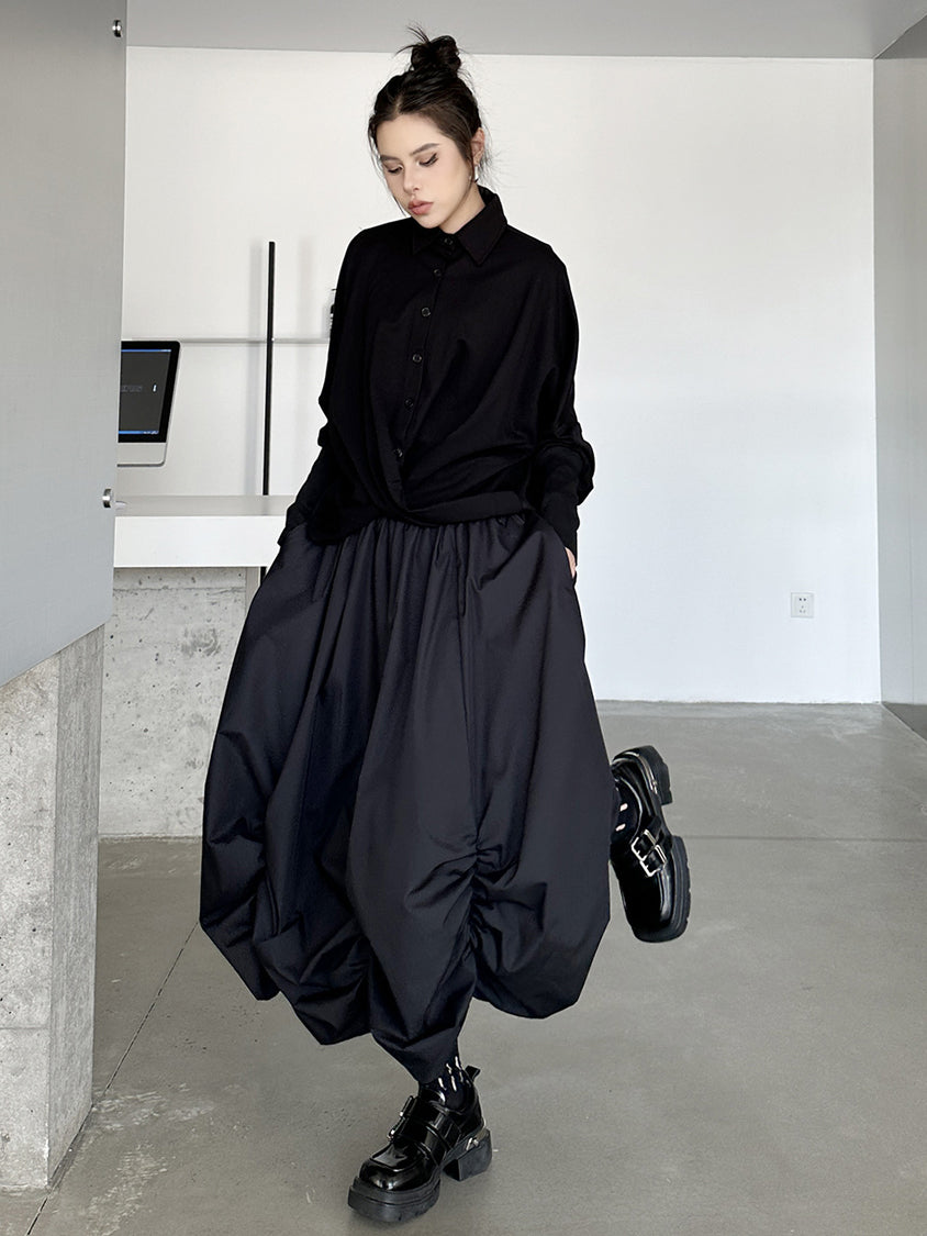 Gathered balloon skirt