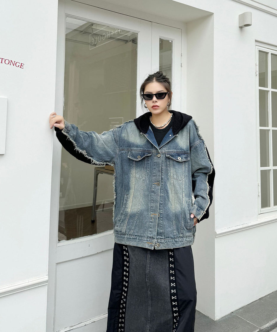 Denim Switch Hoodie Jacket