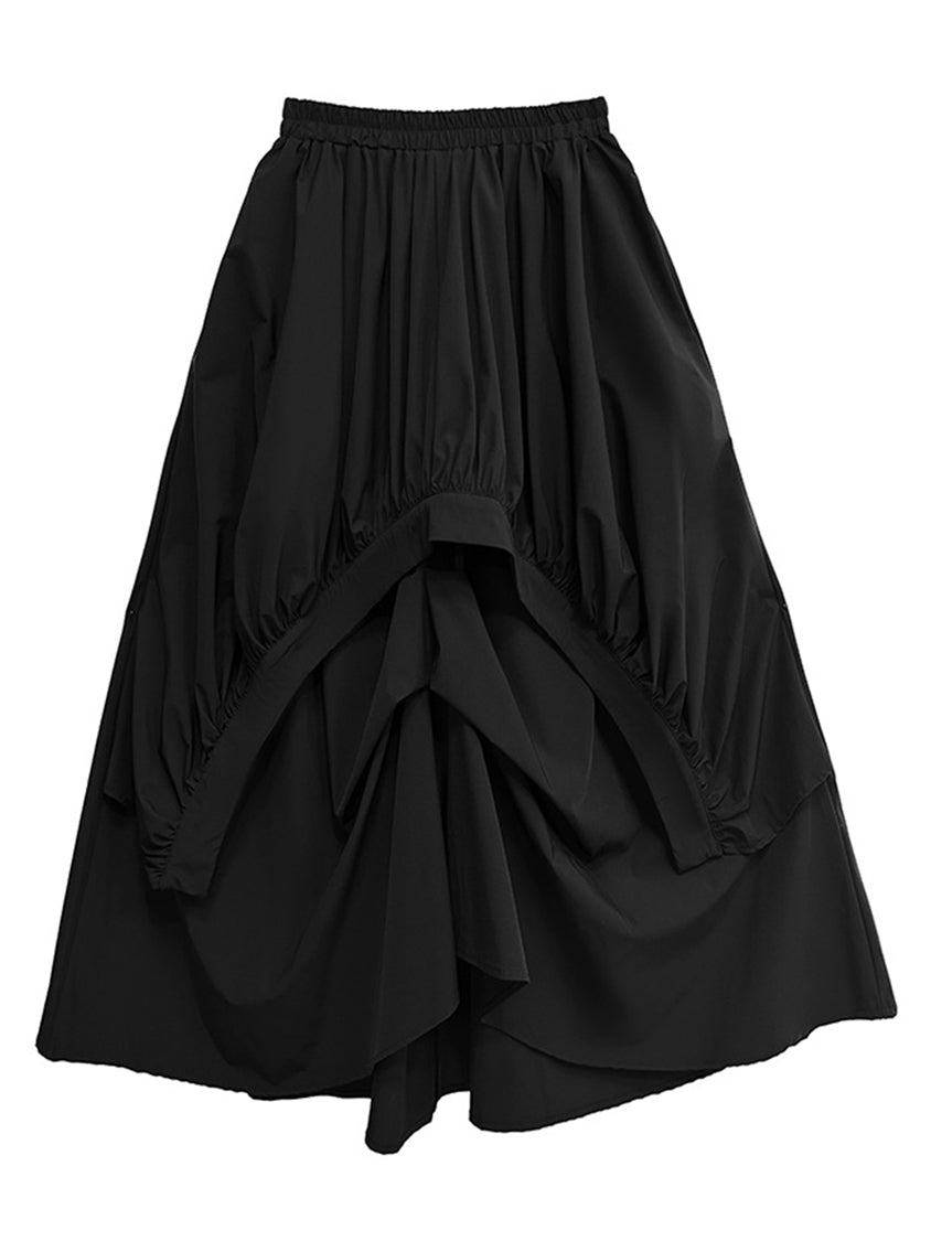 Crushed layered skirt