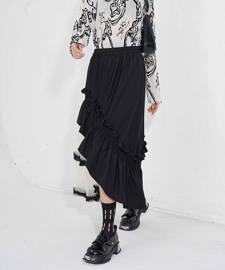 tulle layered skirt