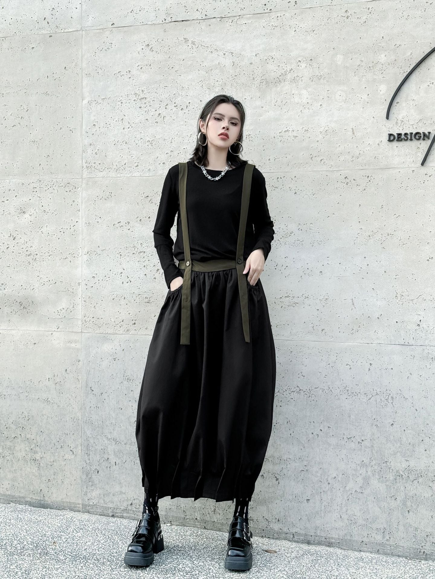 Hem Tuck Suspender Skirt
